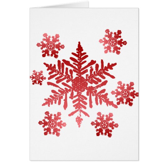 Rich Red Snowflakes Christmas Card