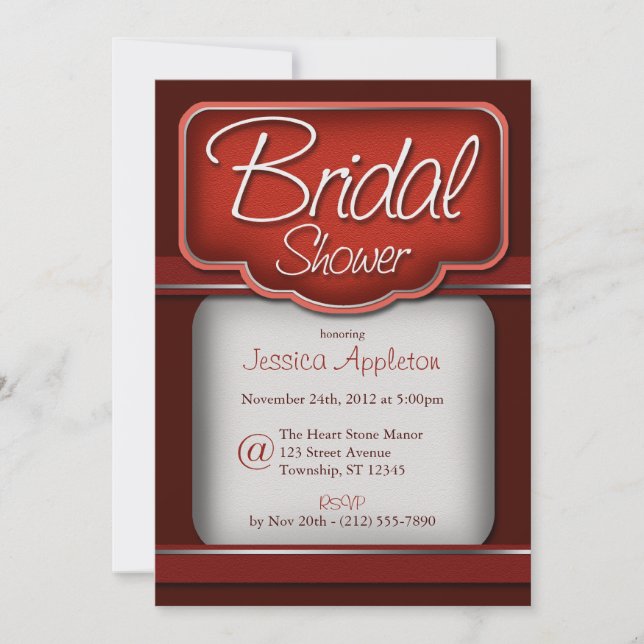 Rich Red Velvet: Bridal Shower Invitations (Front)