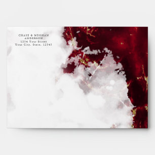 Rich Ruby Red Marbled Geode BarefootBride™ Envelope