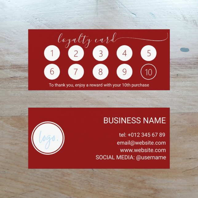 RICH SANGRIA RED LOYALTY CARD 10 BUSINESS LOGO (Creator Uploaded)