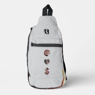 RICH Sling Bag Trend Abstract Black Powdery