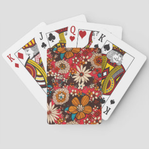 Rich sumptuous vintage floral textile pattern playing cards