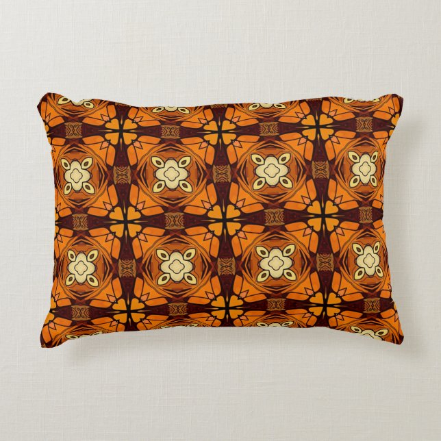 Rich Terracotta burnt orange brown pattern Decorative Cushion (Front)