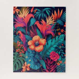 Rich Tropical Floral Pattern Jigsaw Puzzle