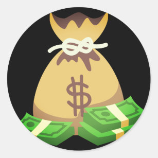 Rich Vibes   Bag of Money Emoji Classic Round Sticker