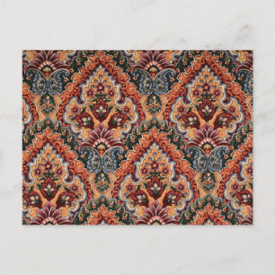 Rich Vintage Fabric Postcard