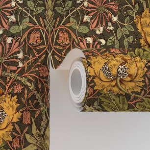 Rich Warm Vintage Floral Peel & Stick Wallpaper