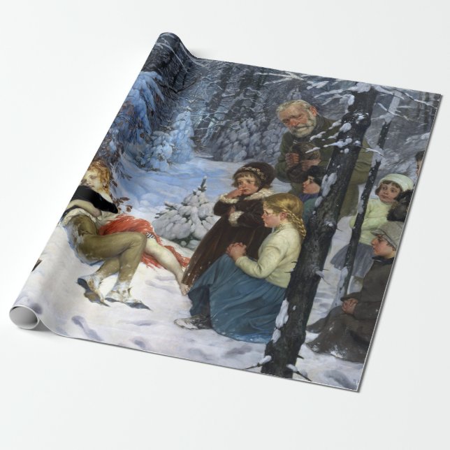 Richard Bormeister Children in the Snow Wrapping Paper (Unrolled)