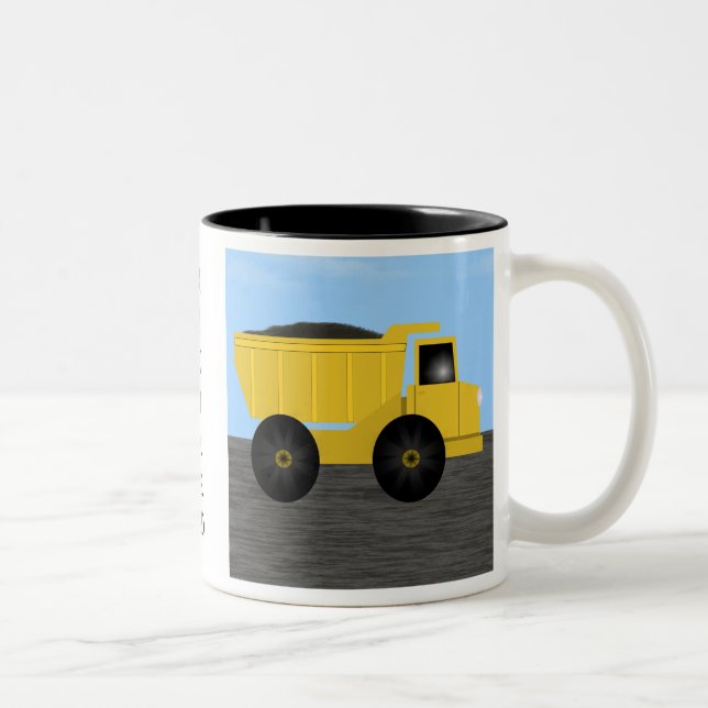 Richard Dump Truck Personalised Name Mug (Right)