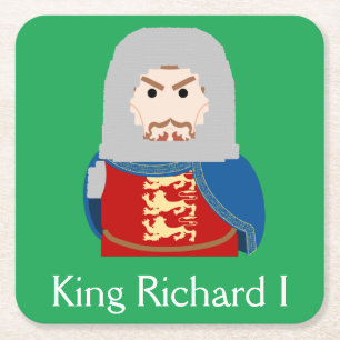 Richard I (the Lionheart) King of England Square Paper Coaster