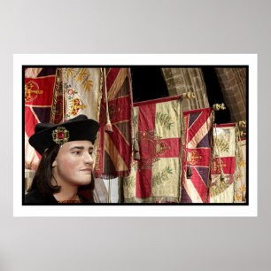 Richard III and Leicester Cathedral flags Poster