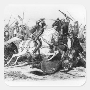 Richard III  at the Battle of Bosworth in 1485 Square Sticker
