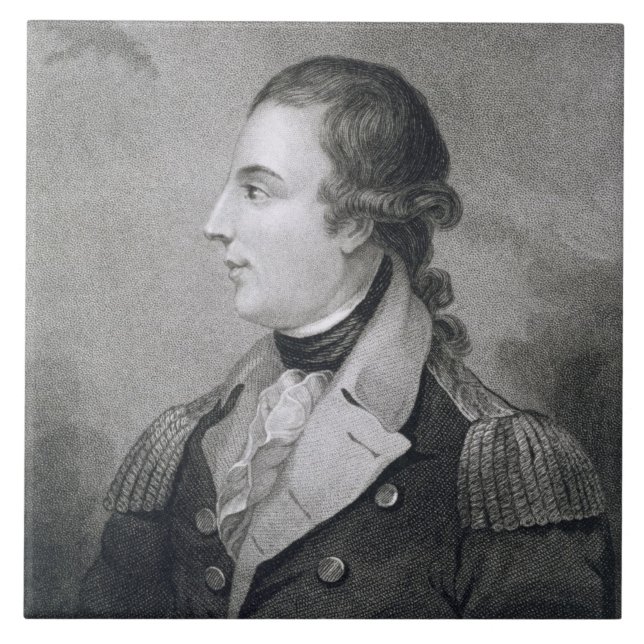 Richard Montgomery (1736-75) engraved by E. Macken Ceramic Tile (Front)
