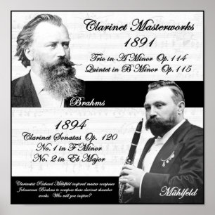 Richard Mühlfeld inspired Brahms Poster