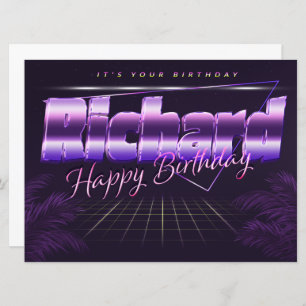 Richard Name First name lila retro birthday Card