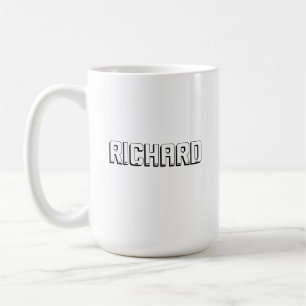 Richard Name In Block Letters, Coffee Mug