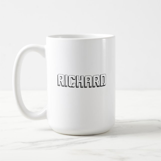 Richard Name In Block Letters, Coffee Mug (Left)