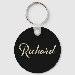 Richard Name whitegold Button Schlüsselanhänger Key Ring