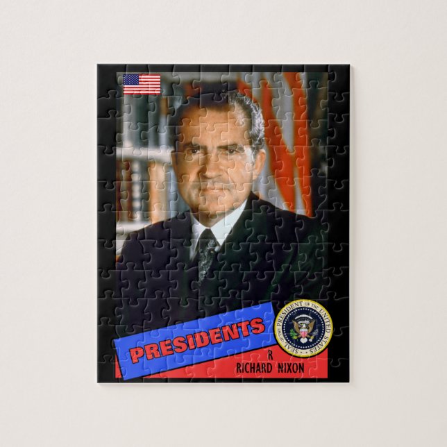 Richard Nixon Baseball Card Jigsaw Puzzle (Vertical)