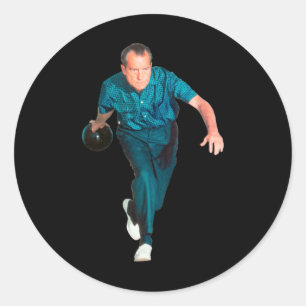 Richard Nixon Bowling Classic Round Sticker