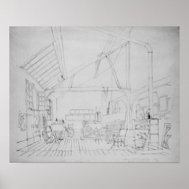 Richard Parkes Bonington's studio in Paris Poster (Front)