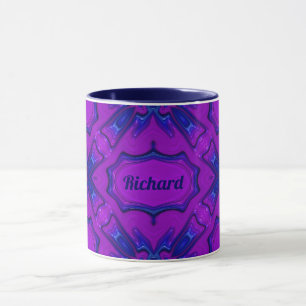 ~ RICHARD ~ Purple and Blue Fractal ~ Mug