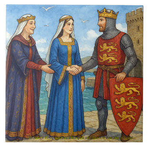 Richard the Lionheart and Berengaria of Navarre Ceramic Tile