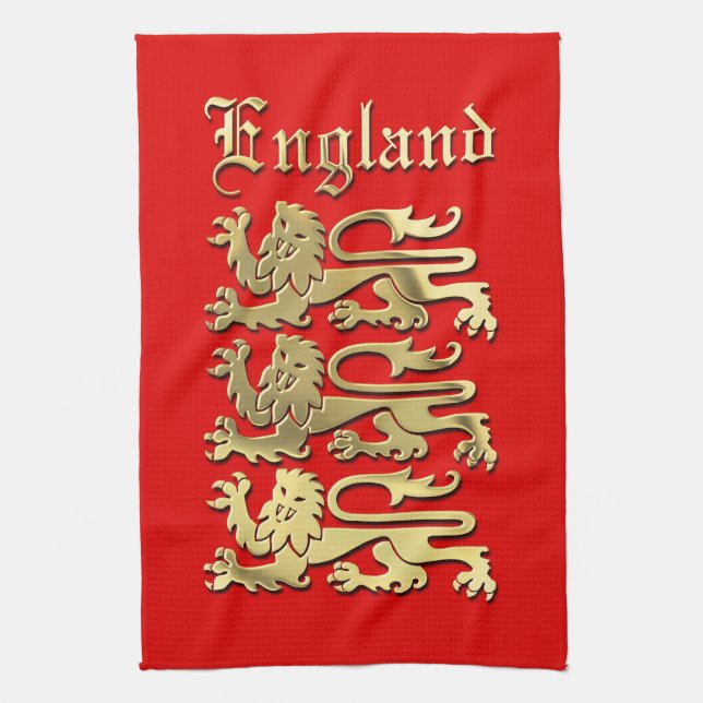 Richard the Lionheart's Royal Arms of England Tea Towel (Vertical)