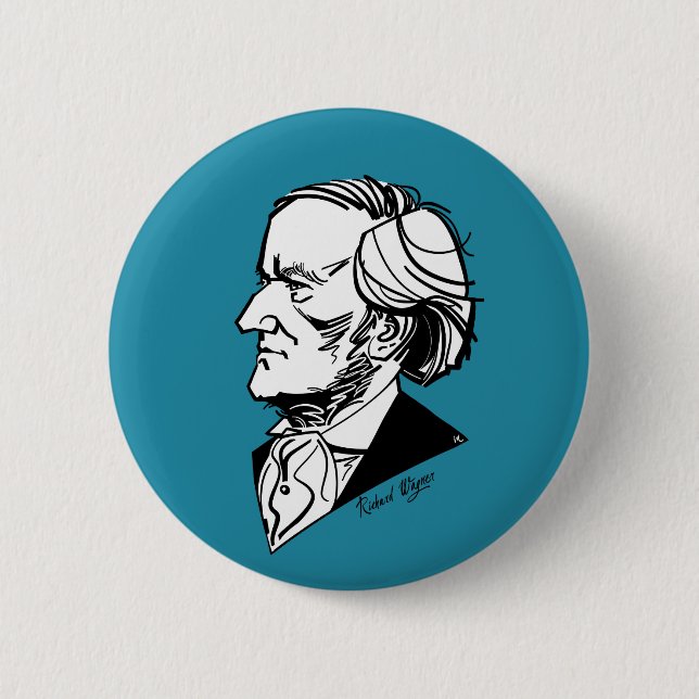 Richard Wagner 6 Cm Round Badge (Front)