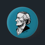 Richard Wagner 6 Cm Round Badge<br><div class="desc">Graphic portrait of composer</div>