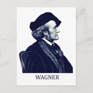 Richard Wagner, blue Postcard