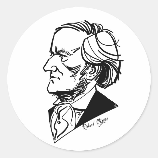 Richard Wagner Classic Round Sticker (Front)