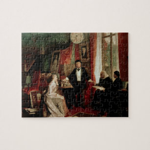 Richard Wagner with Franz Liszt and Liszt's daught Jigsaw Puzzle