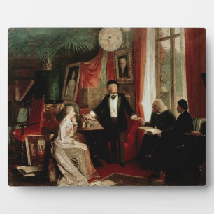 Richard Wagner with Franz Liszt and Liszt's daught Plaque