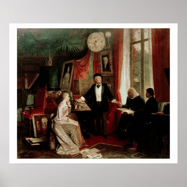 Richard Wagner with Franz Liszt and Liszt's daught Poster (Front)
