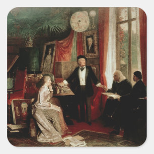 Richard Wagner with Franz Liszt and Liszt's daught Square Sticker