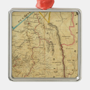 Richardson's Map of West Virginia Metal Tree Decoration