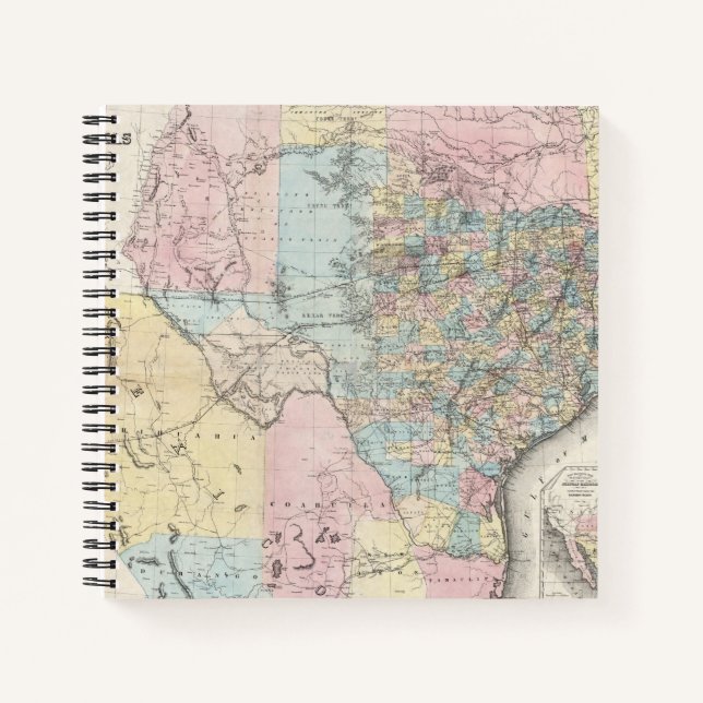 Richardson's New Map Of The State Of Texas Notebook (Front)