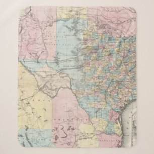 Richardson's New Map Of The State Of Texas Sherpa Blanket