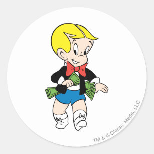 Richie Rich Pockets Full of Money - Colour Classic Round Sticker