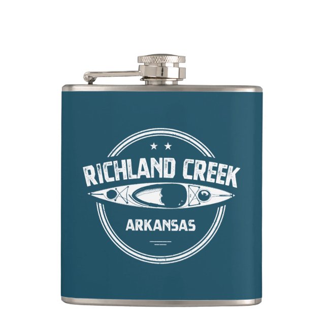 Richland Creek Arkansas Kayaking Hip Flask (Front)