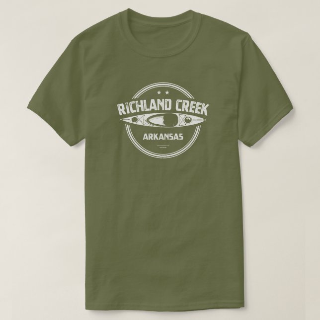 Richland Creek Arkansas Kayaking T-Shirt (Design Front)