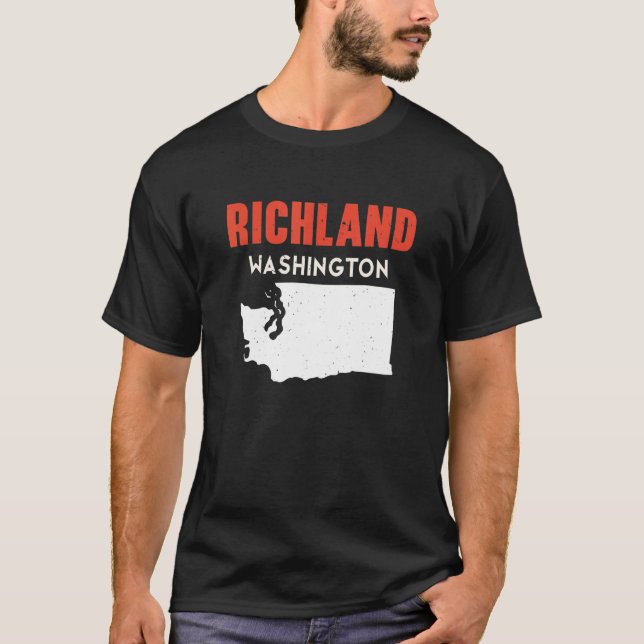 Richland Washington USA State America Travel Washi T-Shirt (Front)