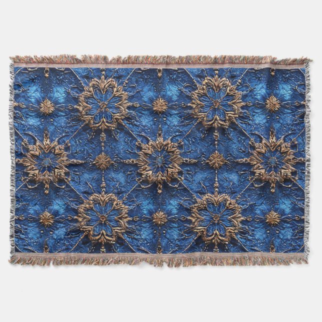 Richly textured pattern throw blanket (Front)