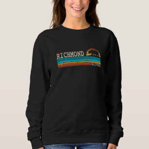 Richmond California State Bear Retro Sunset   Sweatshirt