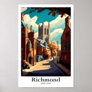 Richmond England Art Vintage Travel Illustration Poster