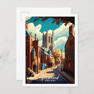 Richmond England vintage travel illustration Postcard