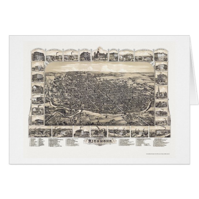 Richmond, IN Panoramic Map - 1884 (Front Horizontal)