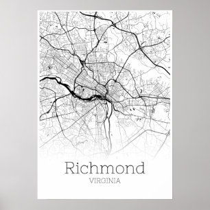 Richmond Map - Virginia - City Map Poster