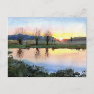Richmond Park at Sunset Robin Hood gates postcard